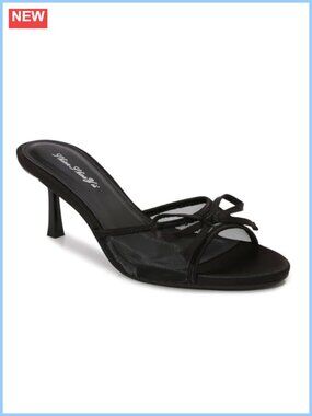 Womens Kitten Heel Mule Sandals Round Toe Bow Slip On Backless Heels